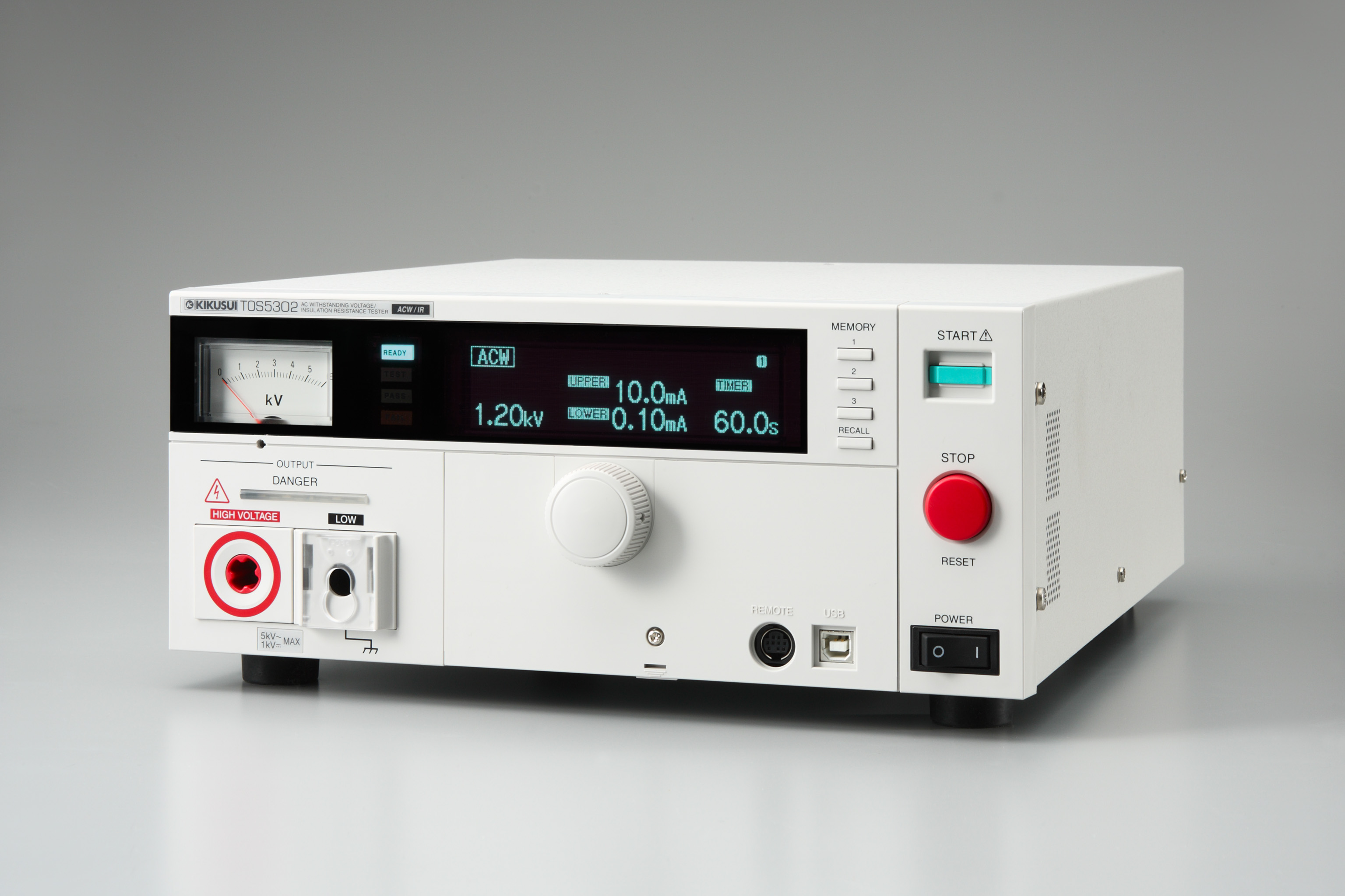 중고 AC내전압 및 절연저항 시험기 TOS5302판매, KIKUSUI, 5KV, 100mA,  1000V