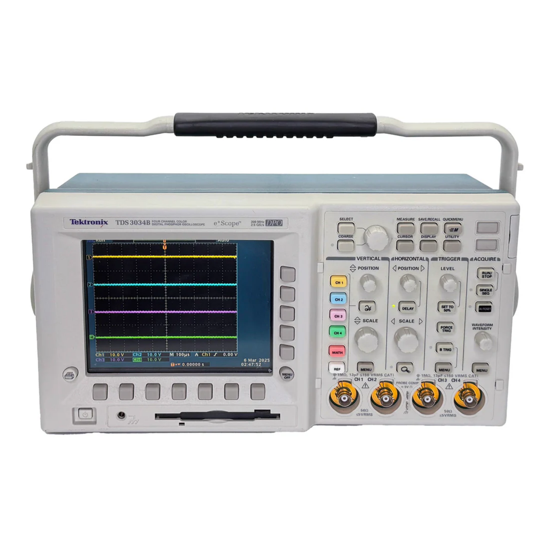 [중고] Tektronix TDS3034B 디지털 오실로스코프 | 300MHz | 4채널 | 2.5GS/s | 휴대형 고속 측정 장비